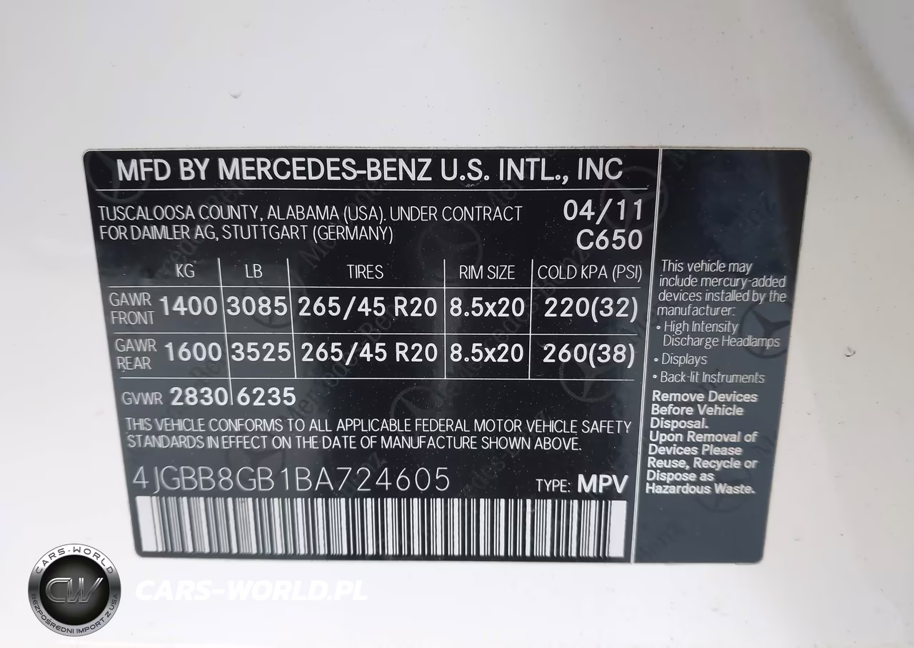 2011 Mercedes-Benz Ml 350 4Matic VIN:4JGBB8GB1BA724605 - 9