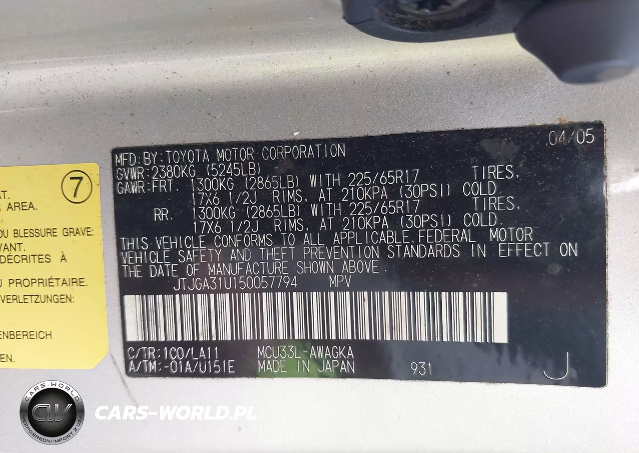 2005 Lexus Rx 330 VIN:JTJGA31U150057794 - 9
