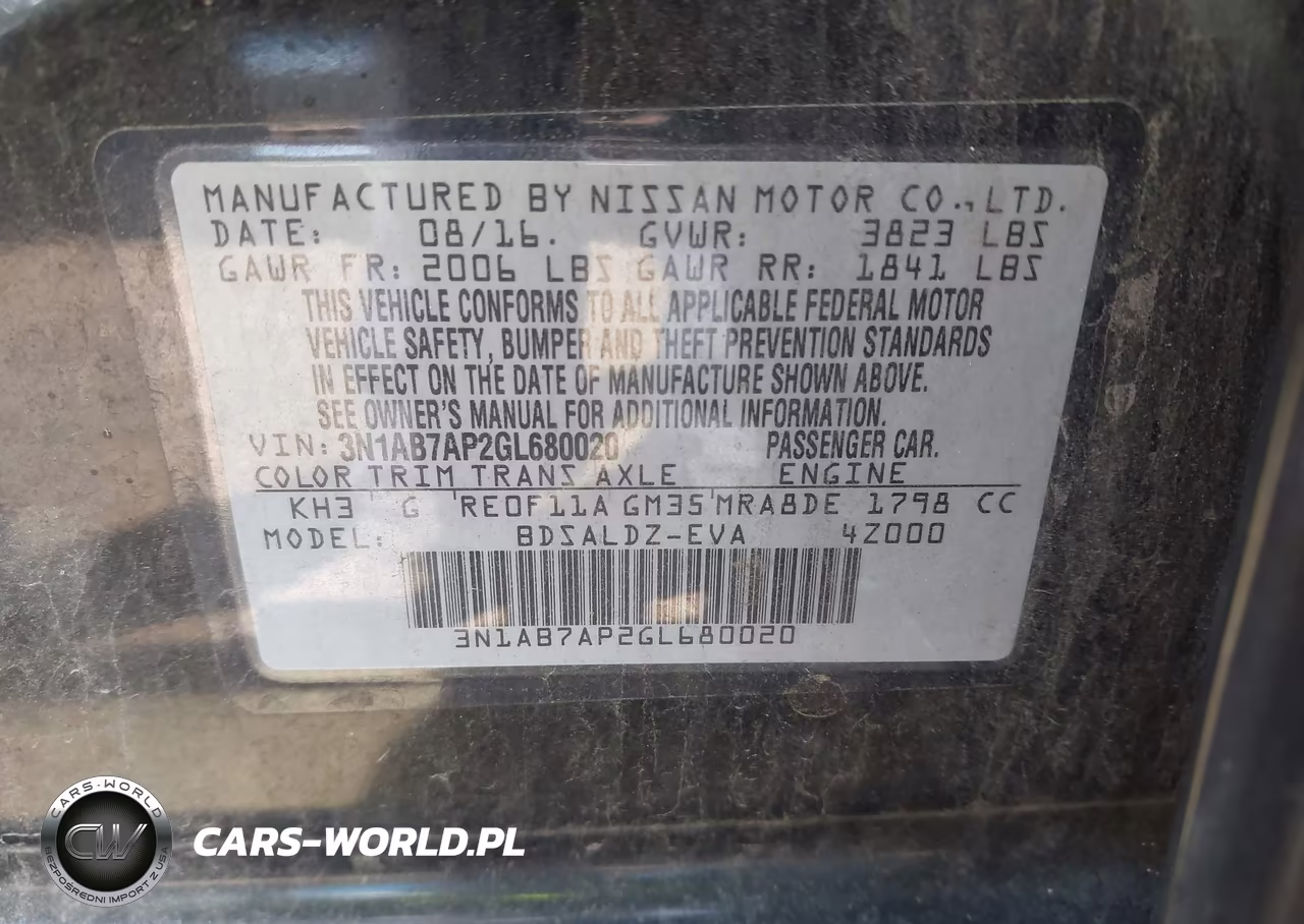 2016 Nissan Sentra Sv VIN:3N1AB7AP2GL680020 - 9