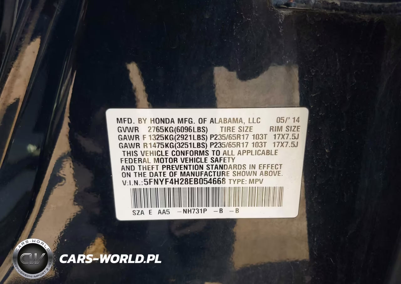 2014 Honda Pilot Lx VIN:5FNYF4H28EB054668 - 9