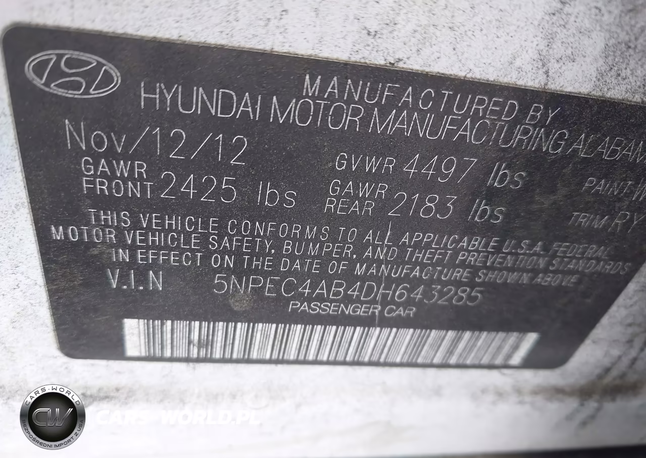 2013 Hyundai Sonata Se 2.0T VIN:5NPEC4AB4DH643285 - 9