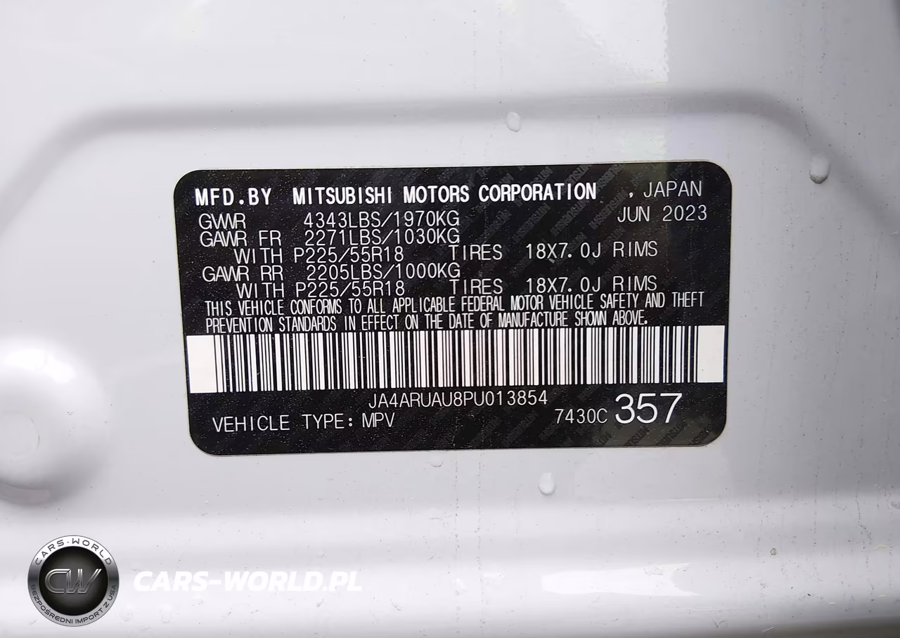 2023 Mitsubishi Outlander Sport 2.0 Es Awc-2.0 Le Awc-2.0 Ralliart Awc-2.0 S Awc-2.0 Se Awc VIN:JA4ARUAU8PU013854 - 9