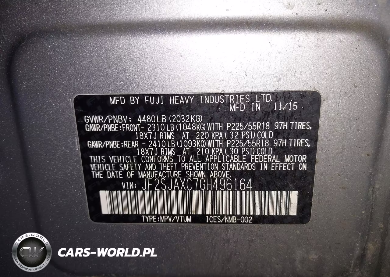 2016 Subaru Forester 2.5I Touring VIN:JF2SJAXC7GH496164 - 9