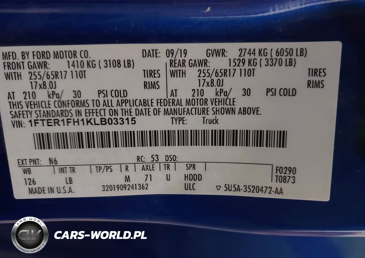 2019 Ford Ranger Xlt VIN:1FTER1FH1KLB03315 - 9