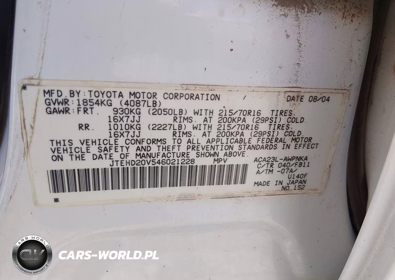 2004 Toyota Rav4 VIN:JTEHD20V546021228 - 9