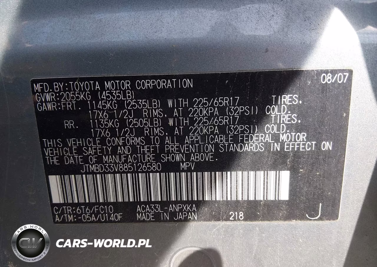 2008 Toyota Rav4 VIN:JTMBD33V885126580 - 9