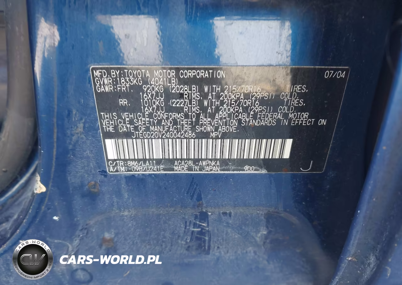 2004 Toyota Rav4 VIN:JTEGD20V240042486 - 9