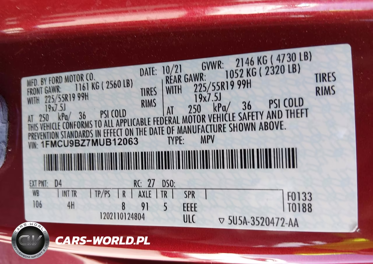 2021 Ford Escape Se Hybrid VIN:1FMCU9BZ7MUB12063 - 9
