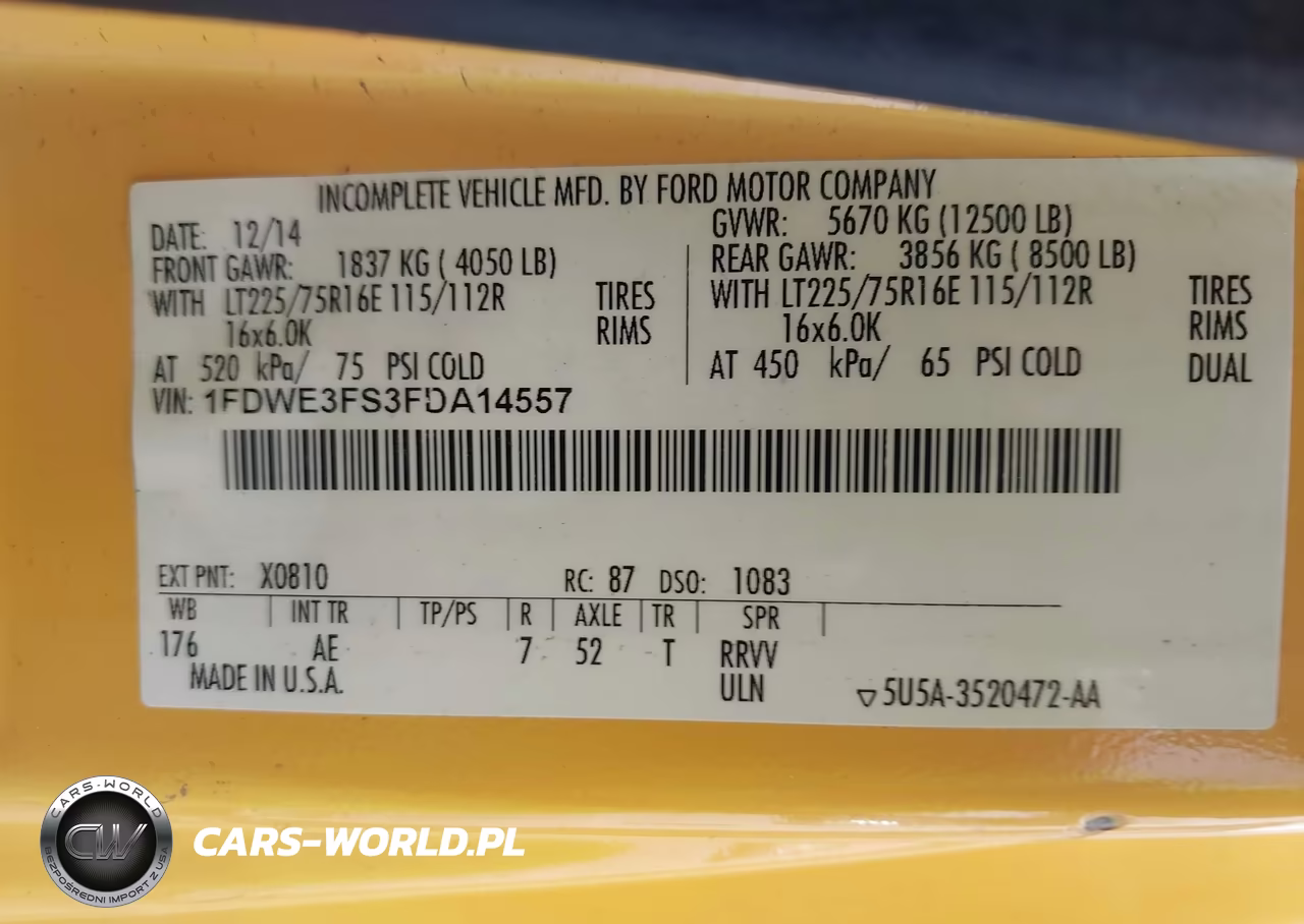 2015 Ford E-350 Cutaway VIN:1FDWE3FS3FDA14557 - 8