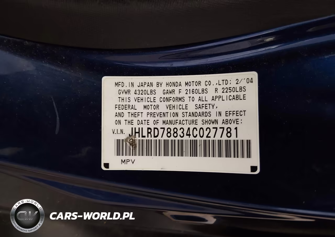 2004 Honda Cr-V Ex VIN:JHLRD78834C027781 - 9