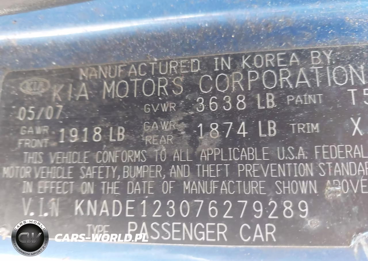 2007 Kia Rio Lx VIN:KNADE123076279289 - 9