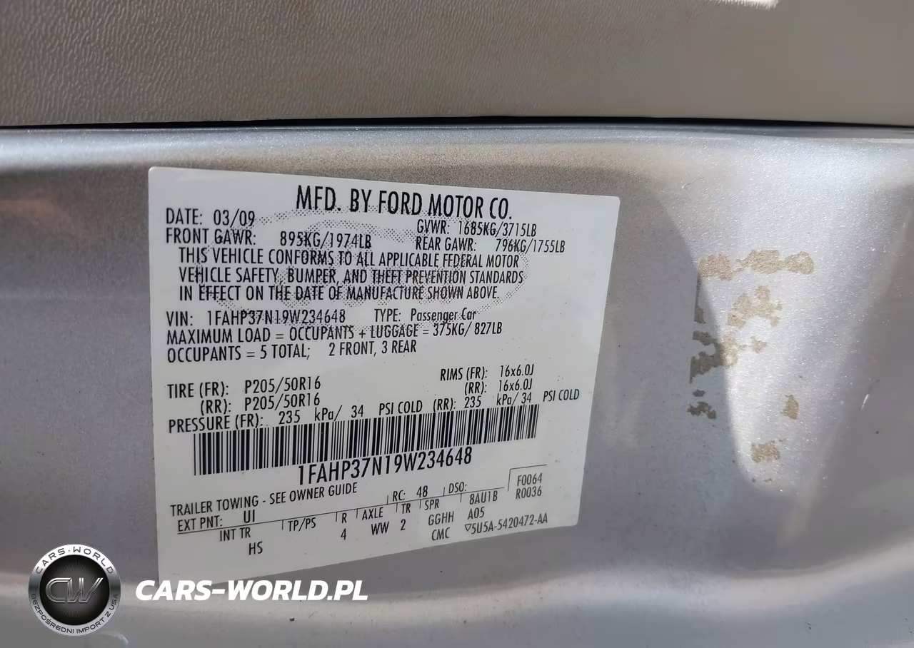 2009 Ford Focus Sel VIN:1FAHP37N19W234648 - 9
