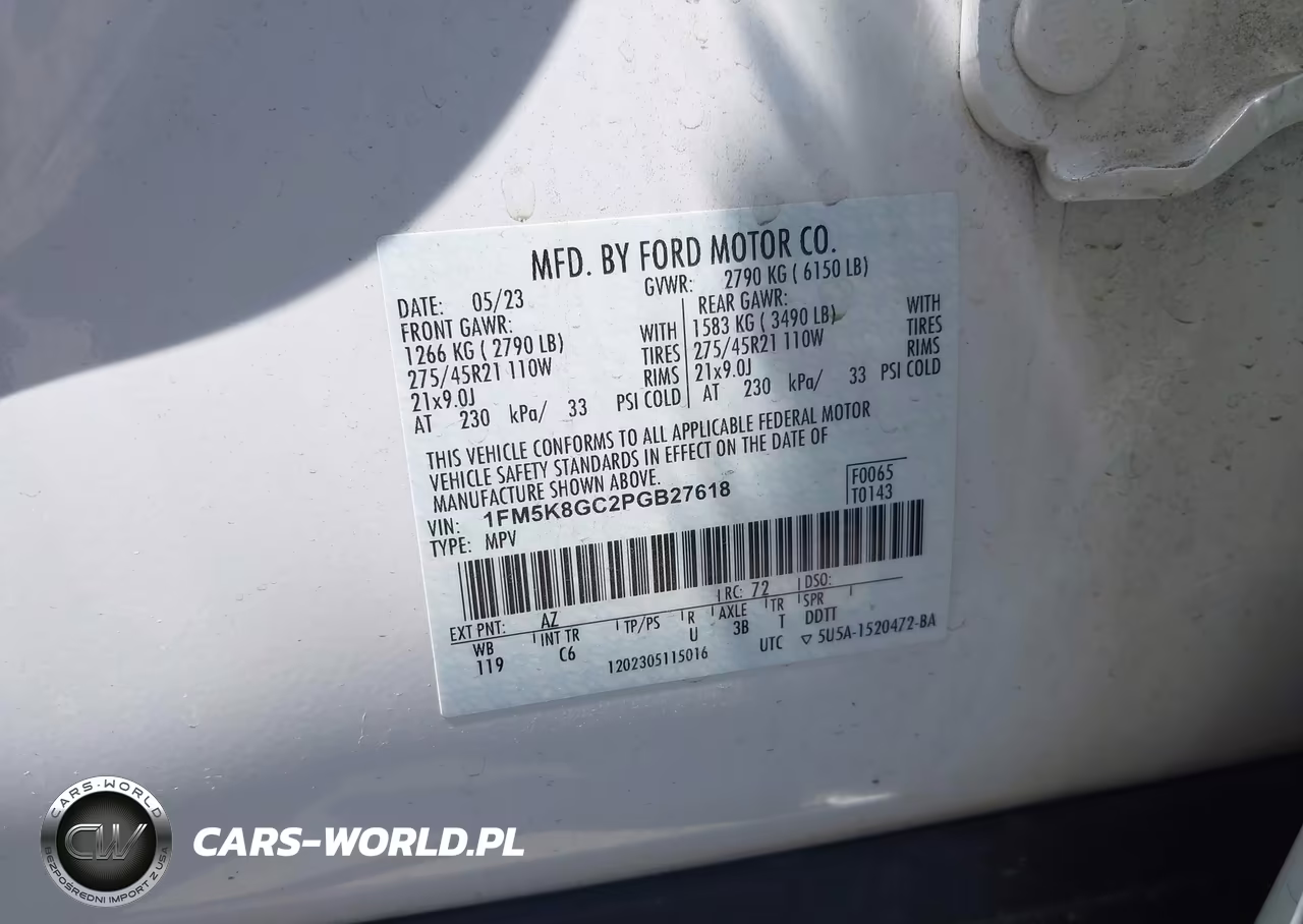 2023 Ford Explorer St VIN:1FM5K8GC2PGB27618 - 9