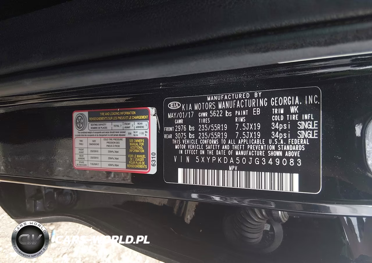 2018 Kia Sorento 3.3L Sx VIN:5XYPKDA50JG349083 - 9