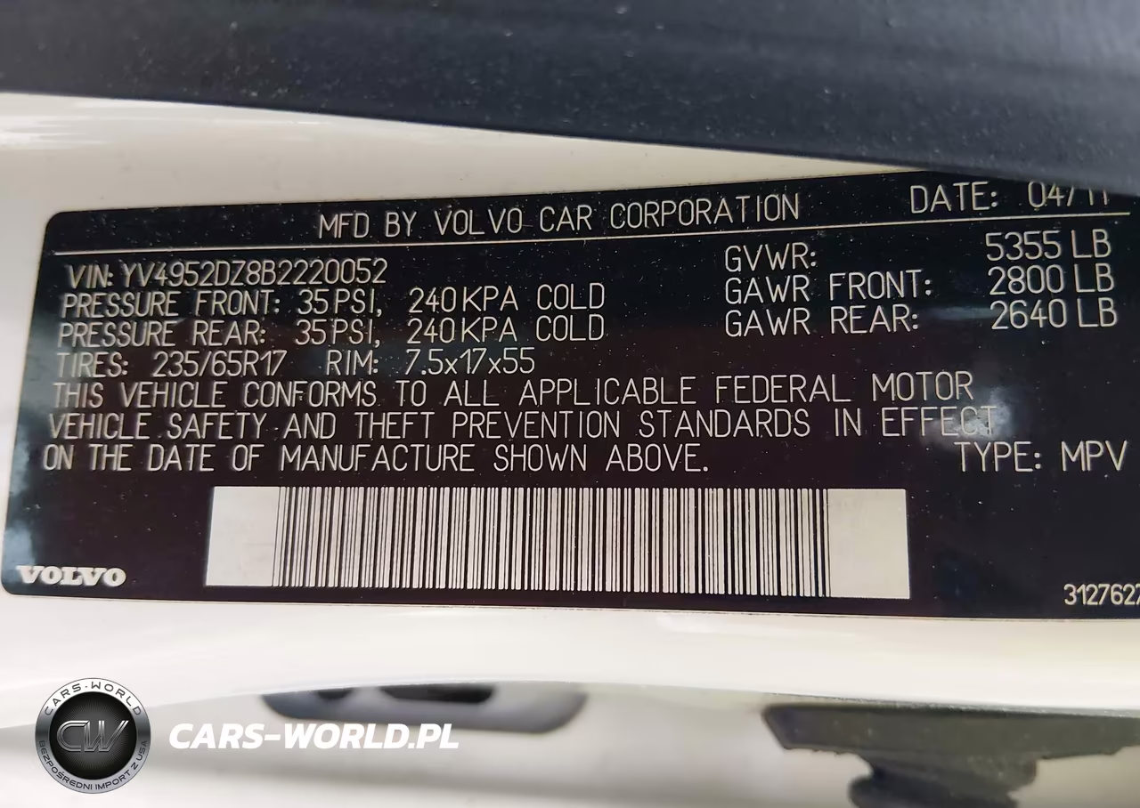 2011 Volvo Xc60 3.2 VIN:YV4952DZ8B2220052 - 9