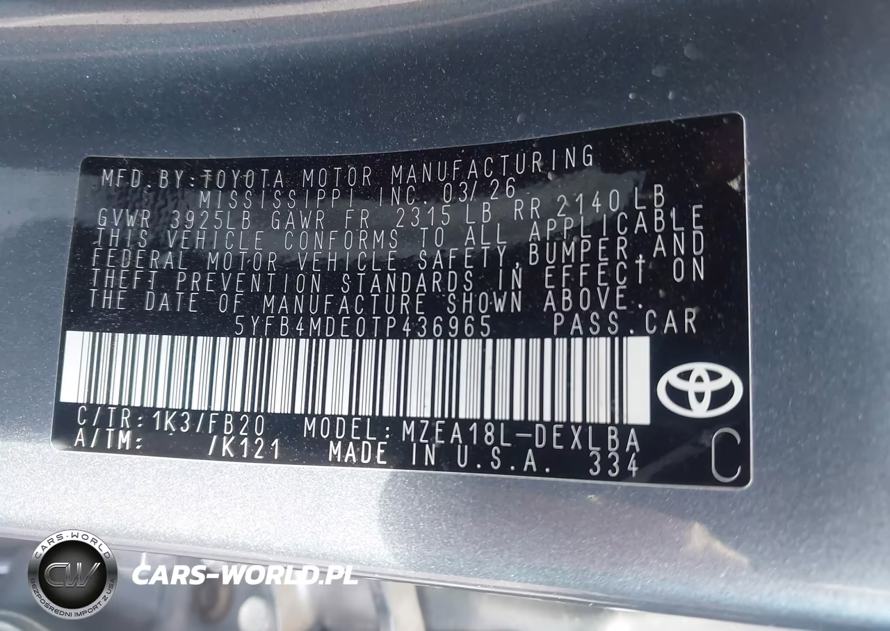 2026 Toyota Corolla Le VIN:5YFB4MDE0TP436965 - 9