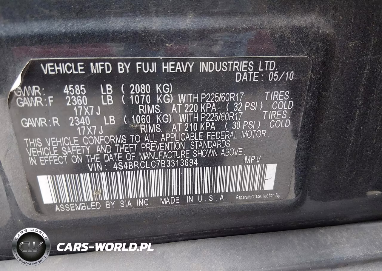 2011 Subaru Outback 2.5I Limited VIN:4S4BRCLC7B3313694 - 9