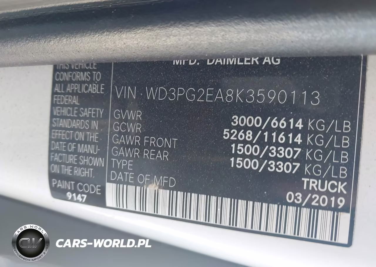 2019 Mercedes-Benz Metris VIN:WD3PG2EA8K3590113 - 9