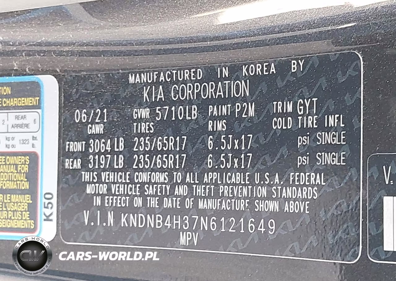 2022 Kia Carnival Mpv Lx Seat Package VIN:KNDNB4H37N6121649 - 9
