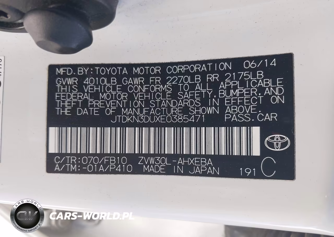 2014 Toyota Prius Two VIN:JTDKN3DUXE0385471 - 9