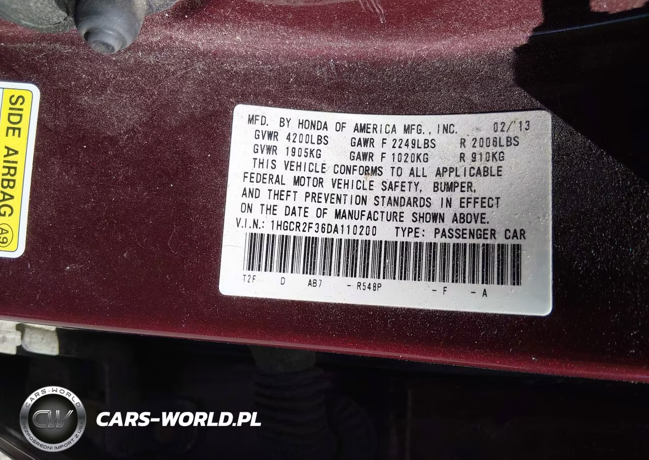 2013 Honda Accord Lx VIN:1HGCR2F36DA110200 - 9
