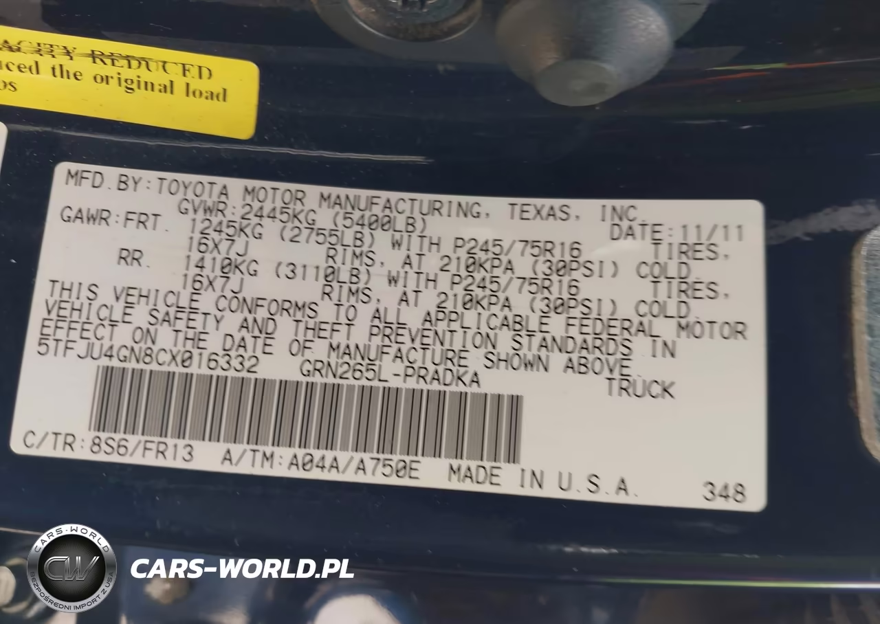 2012 Toyota Tacoma Prerunner V6 VIN:5TFJU4GN8CX016332 - 9