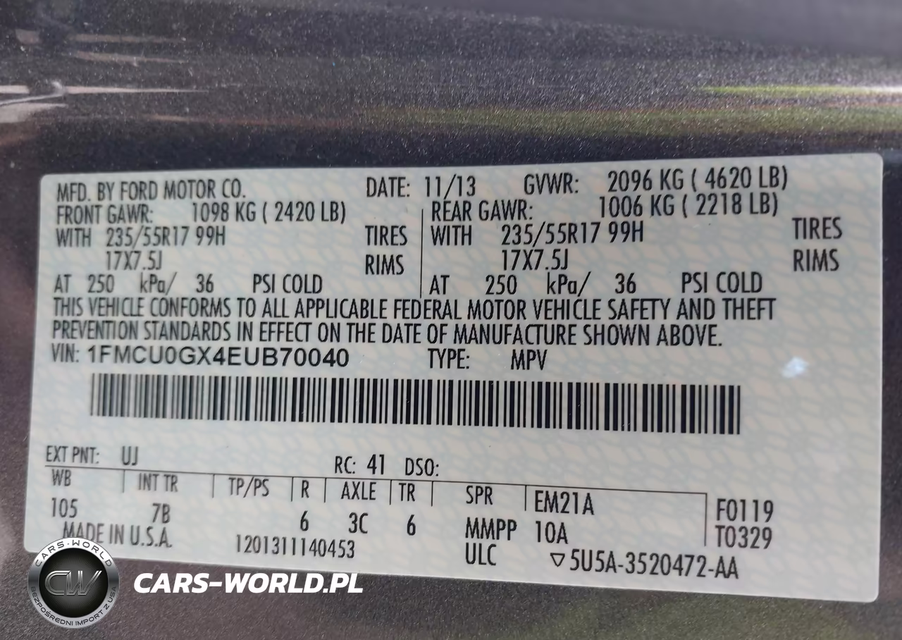 2014 Ford Escape Se VIN:1FMCU0GX4EUB70040 - 9