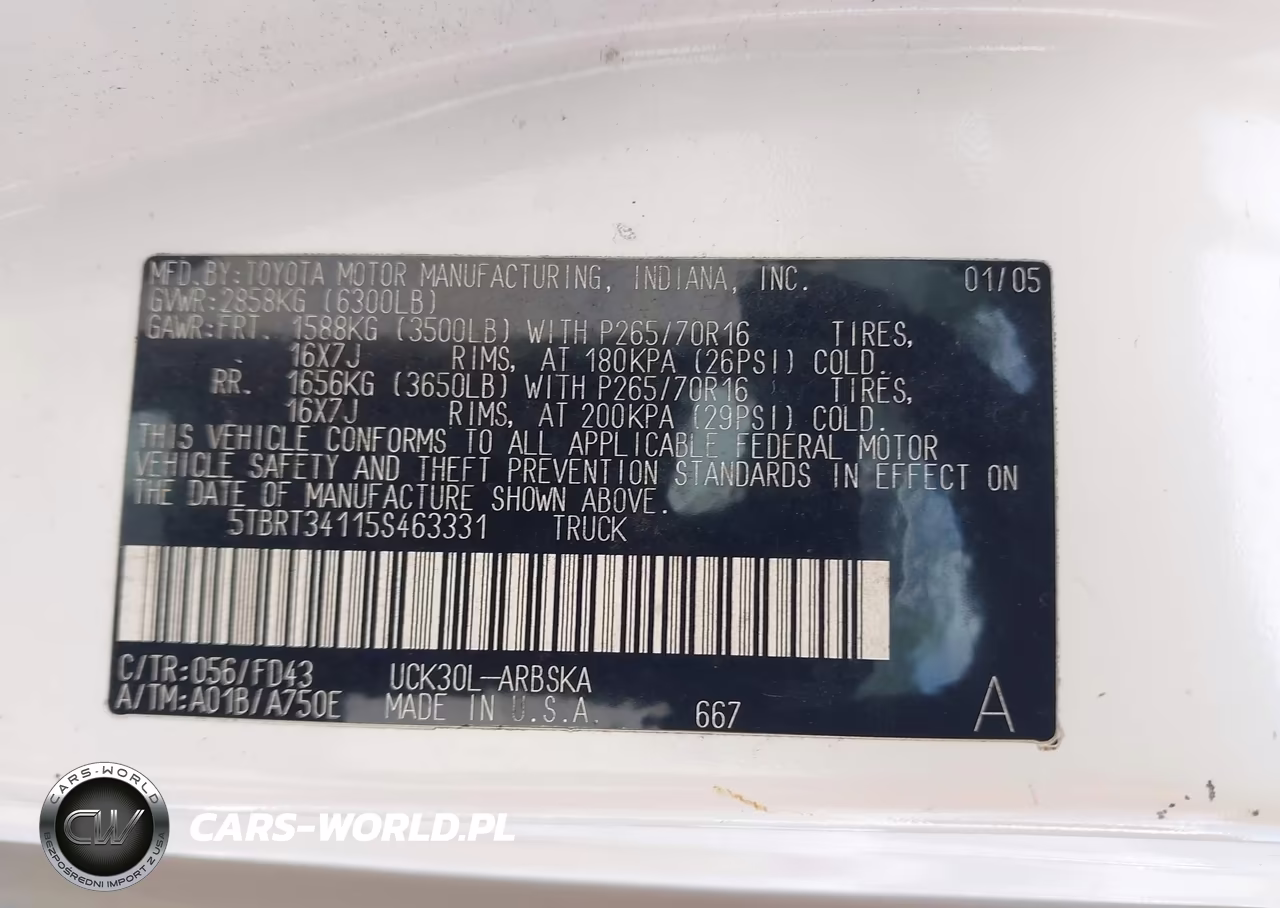 2005 Toyota Tundra Sr5 V8 VIN:5TBRT34115S463331 - 9