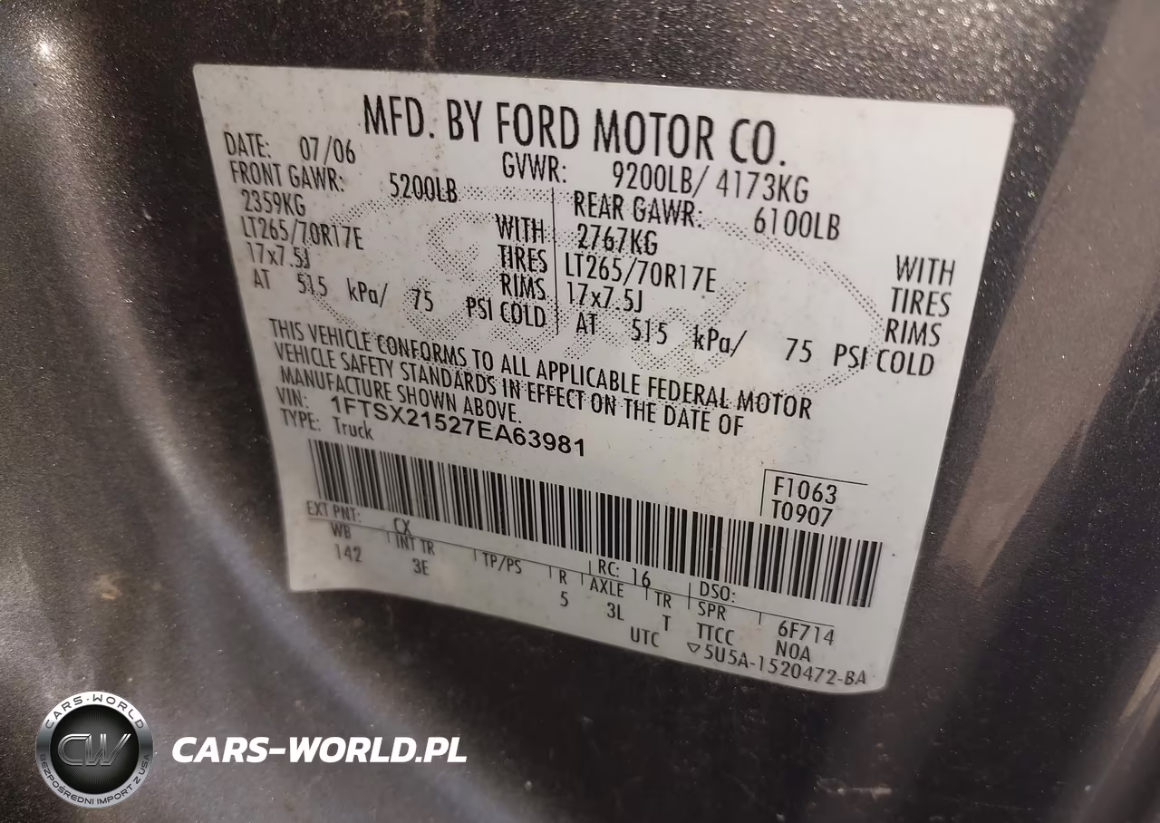 2007 Ford F-250 Lariat-Xl-Xlt VIN:1FTSX21527EA63981 - 9