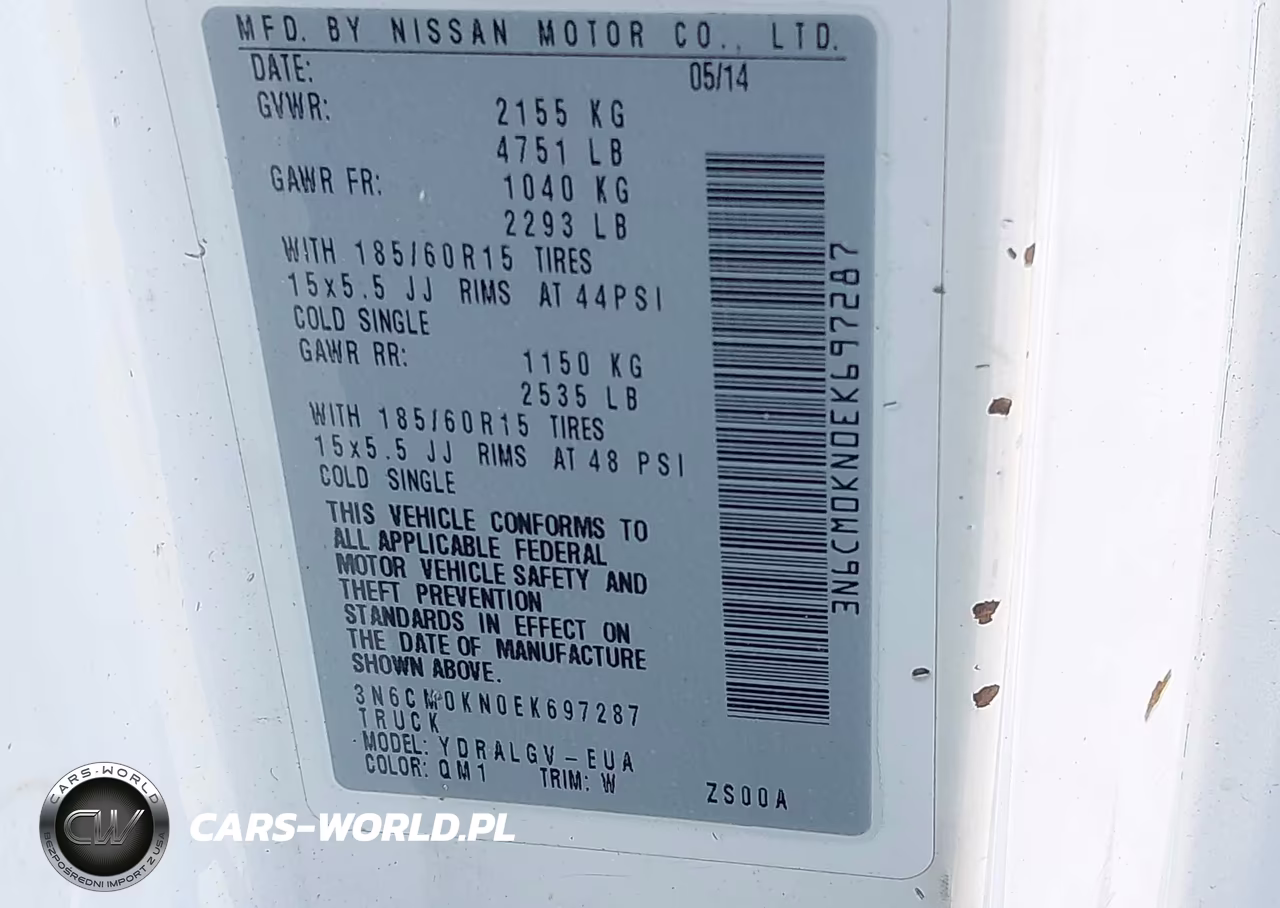 2014 Nissan Nv200 S-Sv VIN:3N6CM0KN0EK697287 - 9