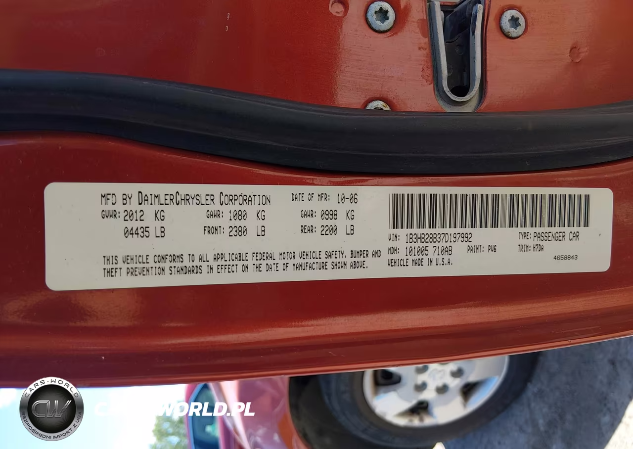 2007 Dodge Caliber VIN:1B3HB28B37D197992 - 9