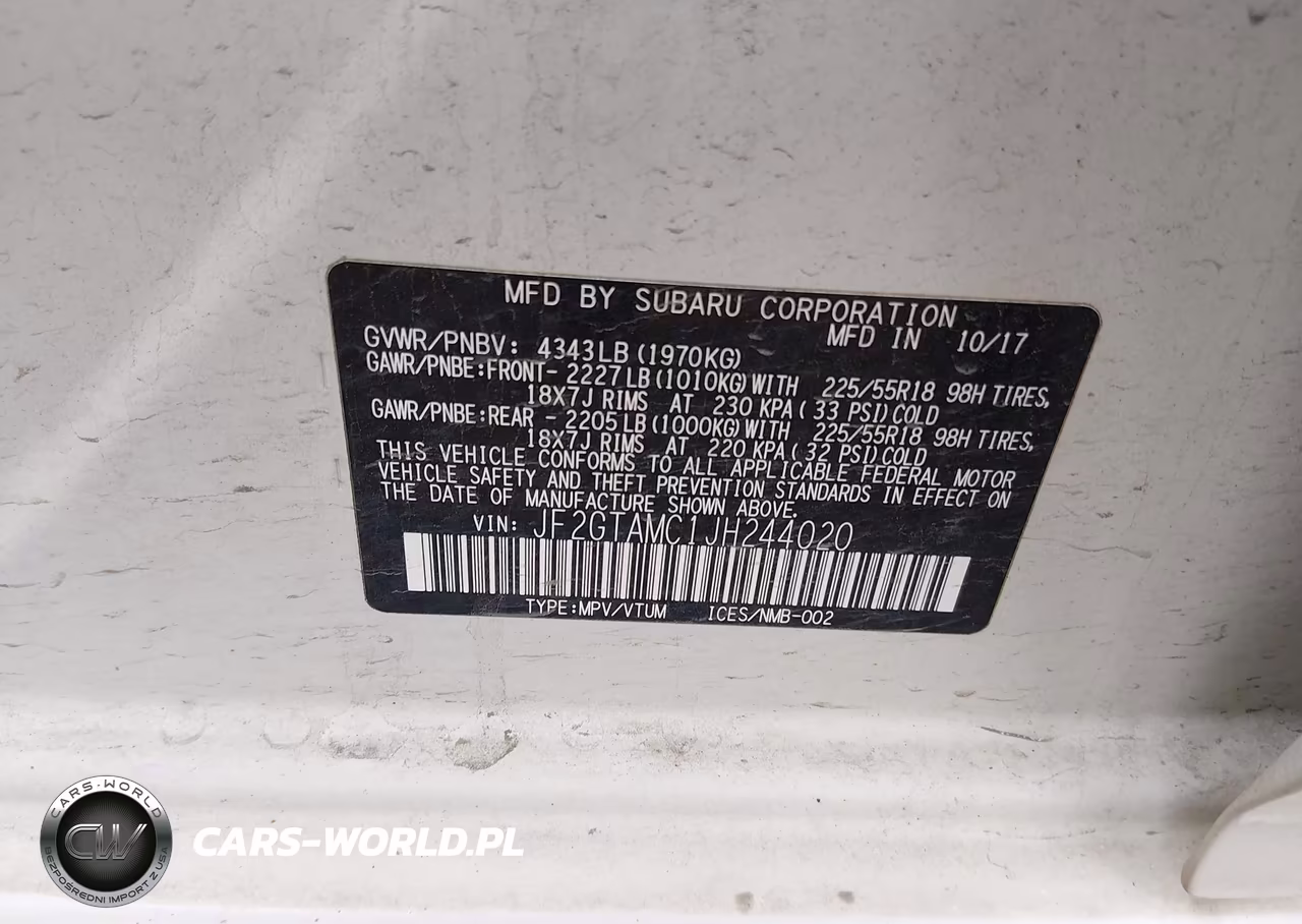 2018 Subaru Crosstrek 2.0I Limited VIN:JF2GTAMC1JH244020 - 9