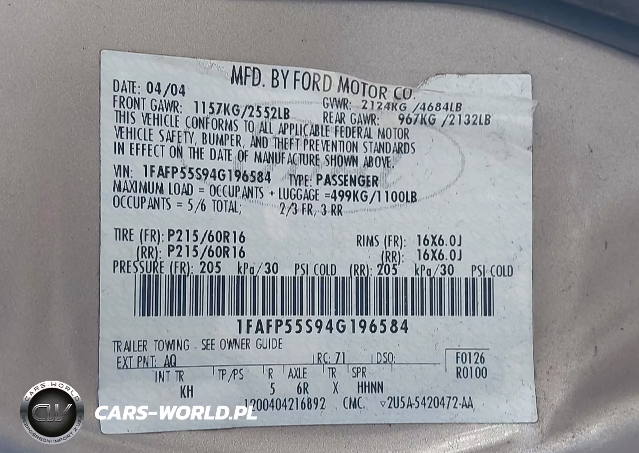 2004 Ford Taurus Ses VIN:1FAFP55S94G196584 - 9