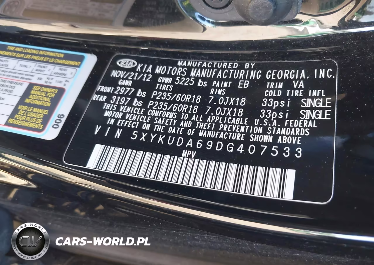 2013 Kia Sorento Ex VIN:5XYKUDA69DG407533 - 9