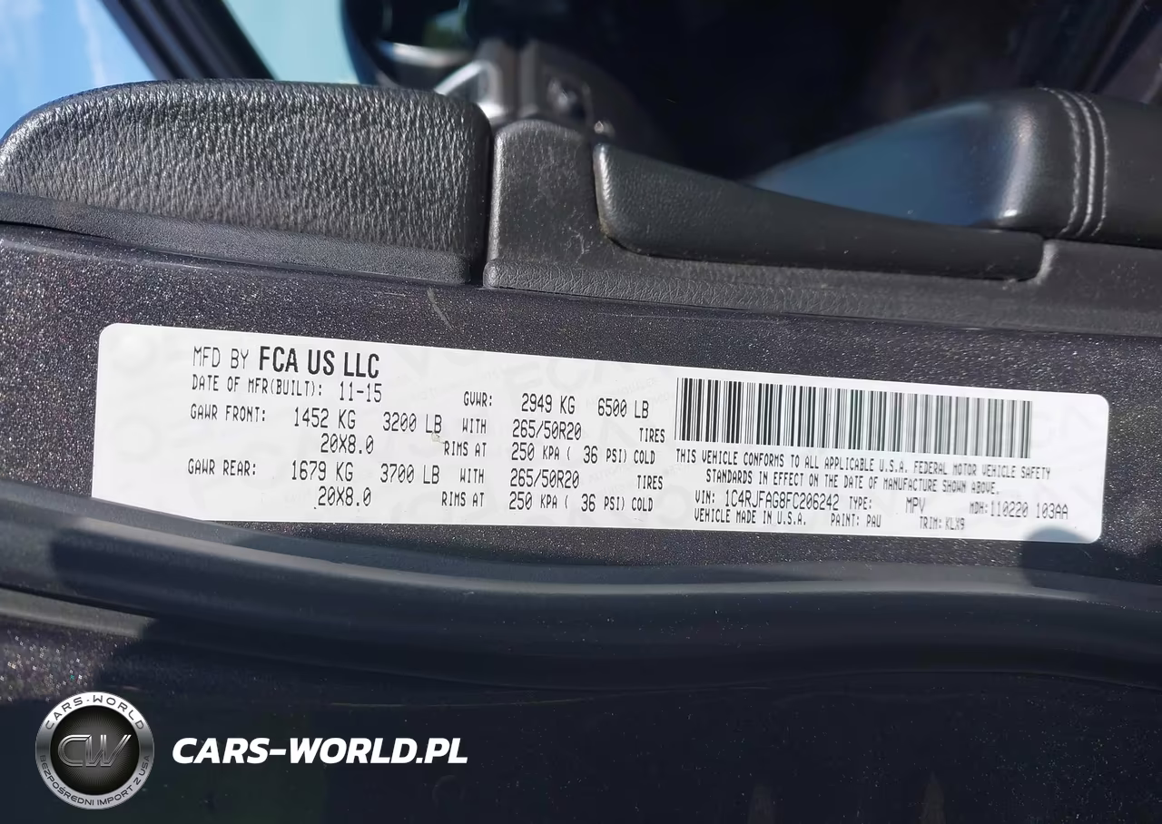 2015 Jeep Grand Cherokee Altitude VIN:1C4RJFAG8FC206242 - 9