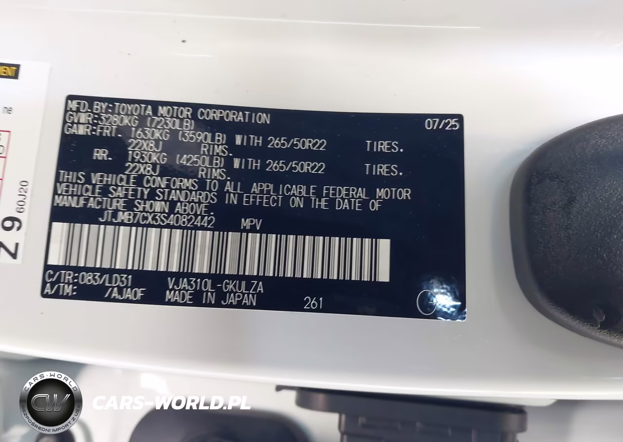 2025 Lexus Lx 600 F Sport VIN:JTJMB7CX3S4082442 - 9