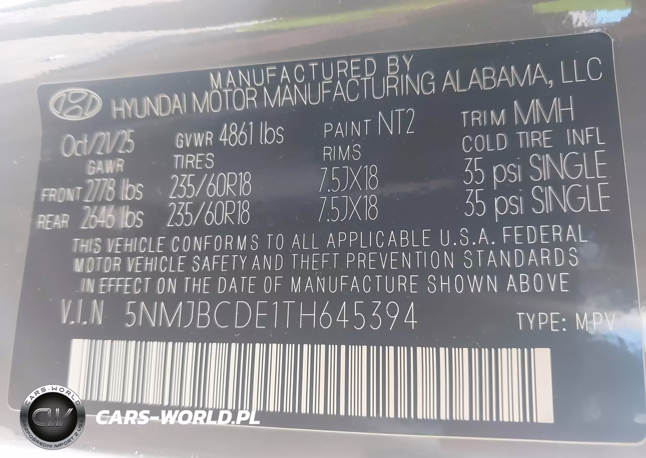 2026 Hyundai Tucson Sel VIN:5NMJBCDE1TH645394 - 9