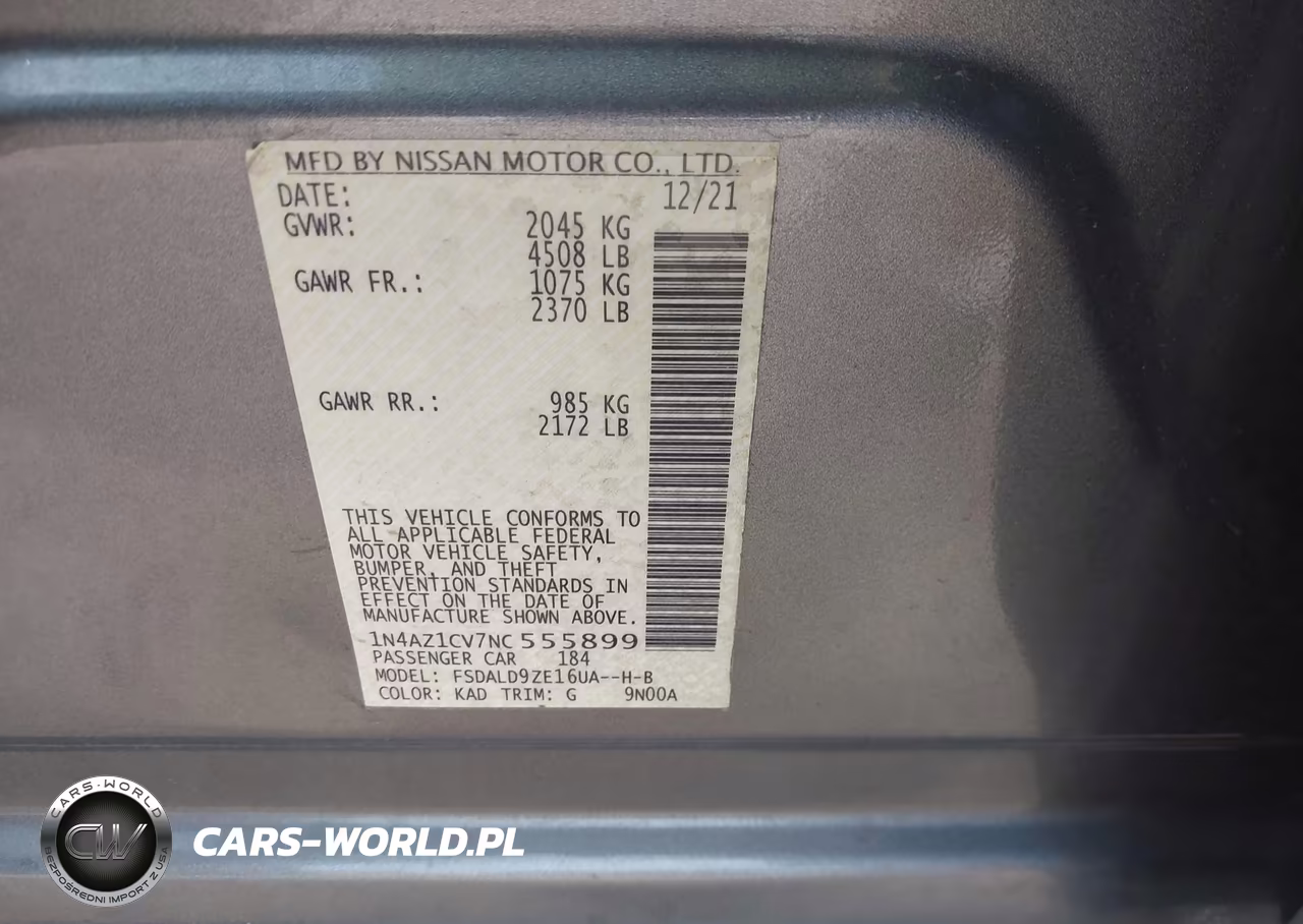 2022 Nissan Leaf Sv 40 Kwh VIN:1N4AZ1CV7NC555899 - 9