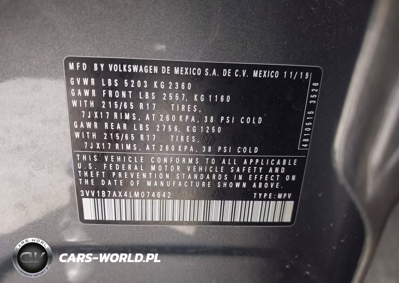 2020 Volkswagen Tiguan 2.0T S VIN:3VV1B7AX4LM074642 - 9