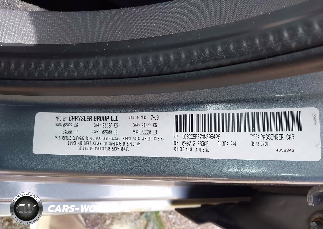 2010 Chrysler Sebring Limited VIN:1C3CC5FB7AN205429 - 9