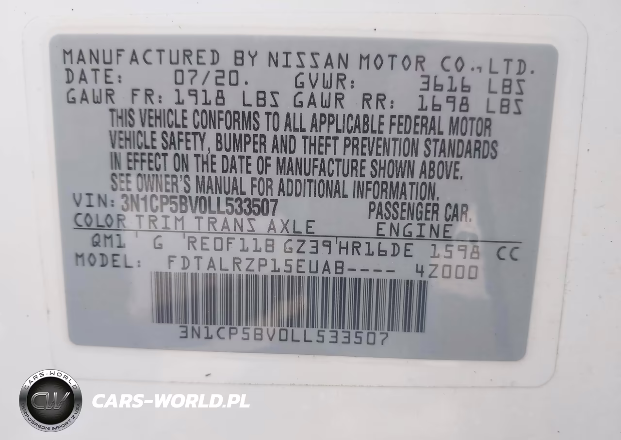 2020 Nissan Kicks S Xtronic Cvt VIN:3N1CP5BV0LL533507 - 9