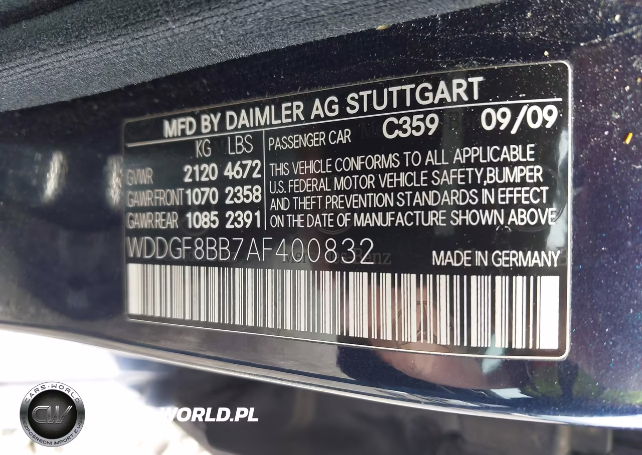 2010 Mercedes-Benz C 300 Luxury 4Matic-Sport 4Matic VIN:WDDGF8BB7AF400832 - 9