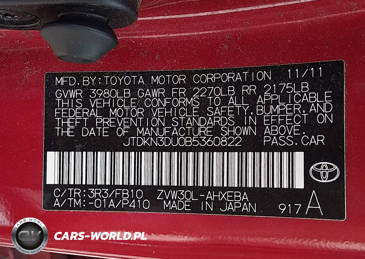 2011 Toyota Prius Two VIN:JTDKN3DU0B5360822 - 9