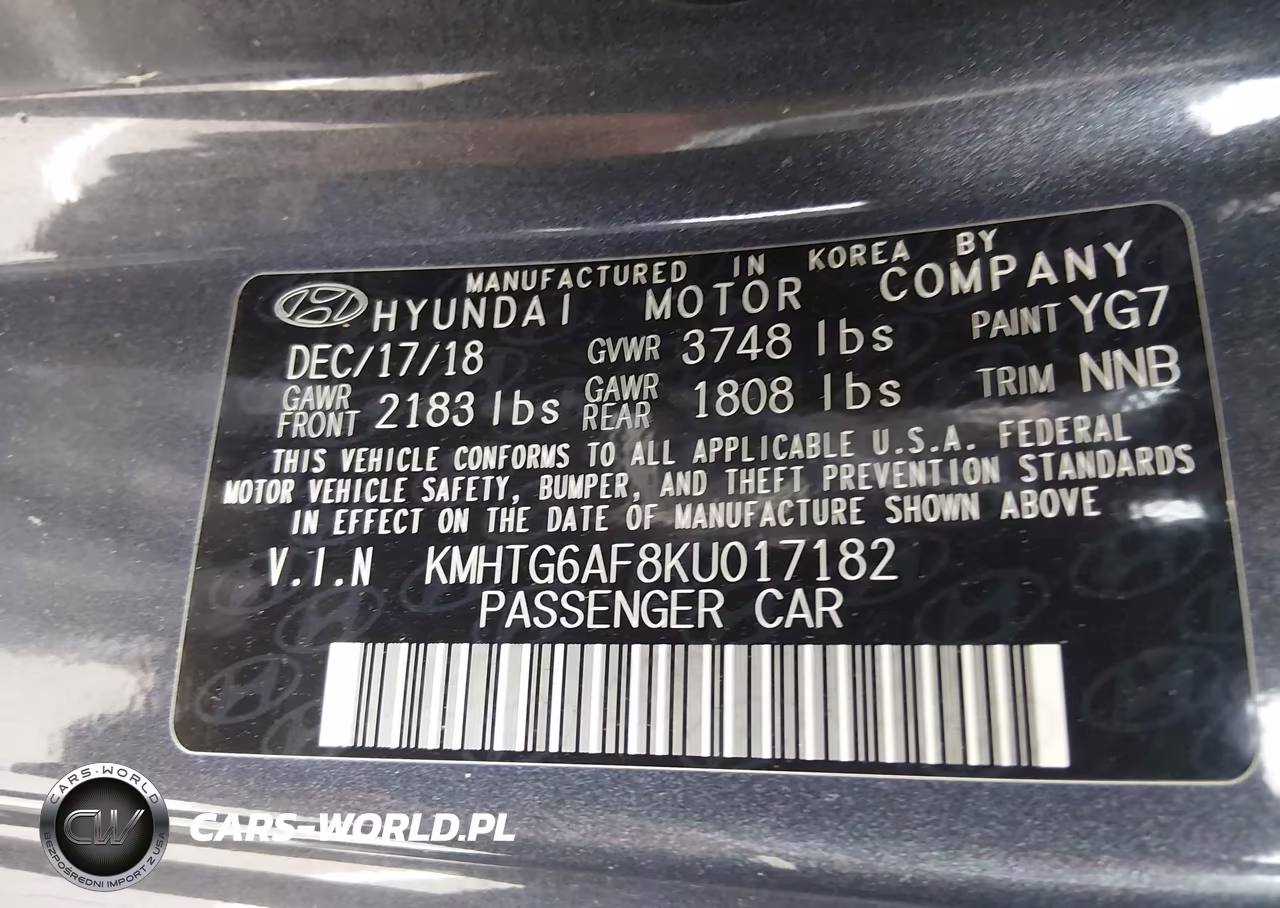 2019 Hyundai Veloster 2.0 VIN:KMHTG6AF8KU017182 - 9