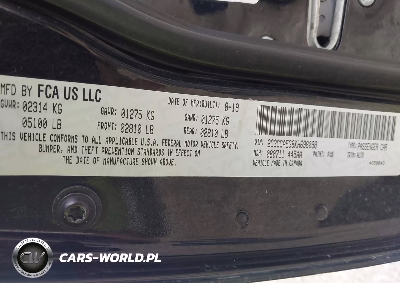 2019 Chrysler 300 Limited VIN:2C3CCAEG8KH698098 - 9