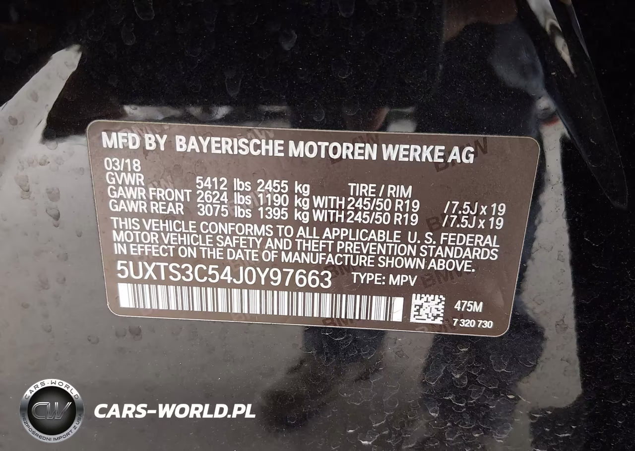 2018 BMW X3 M40I VIN:5UXTS3C54J0Y97663 - 9