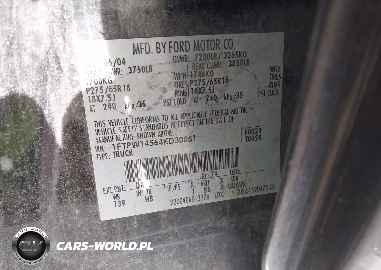 2004 Ford F-150 Fx4-Lariat-Xlt VIN:1FTPW14564KD30051 - 9
