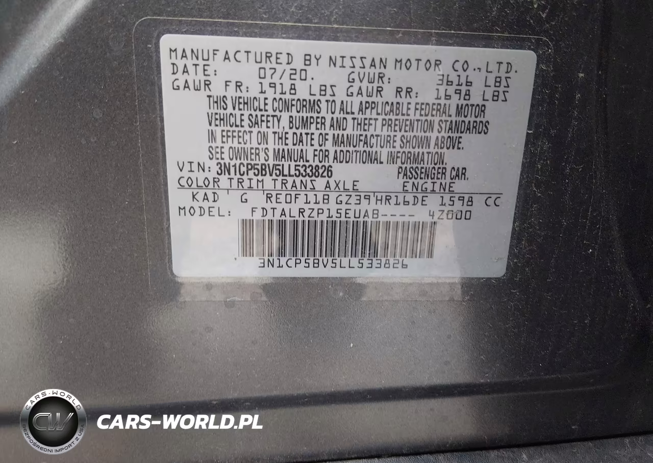 2020 Nissan Kicks S Xtronic Cvt VIN:3N1CP5BV5LL533826 - 9