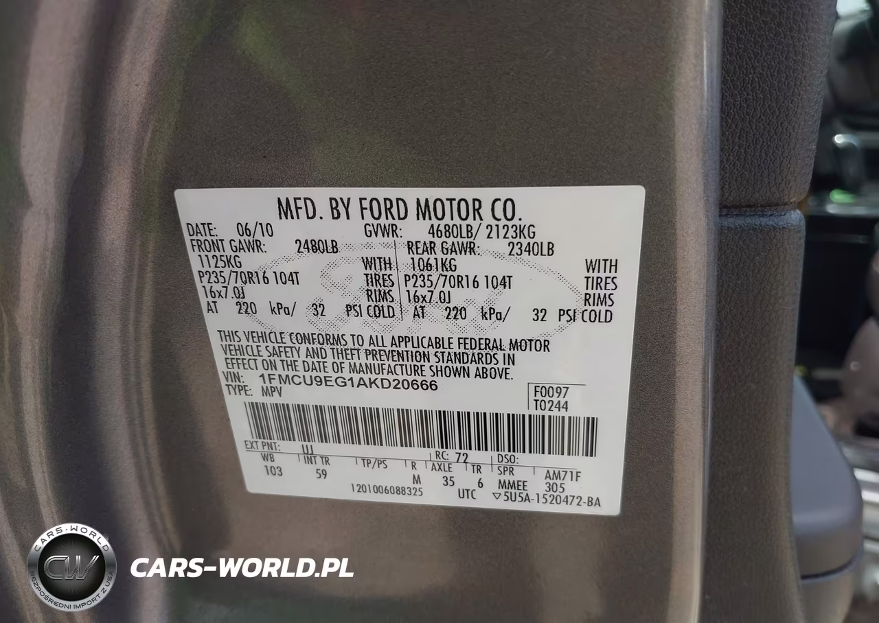 2010 Ford Escape Limited VIN:1FMCU9EG1AKD20666 - 9