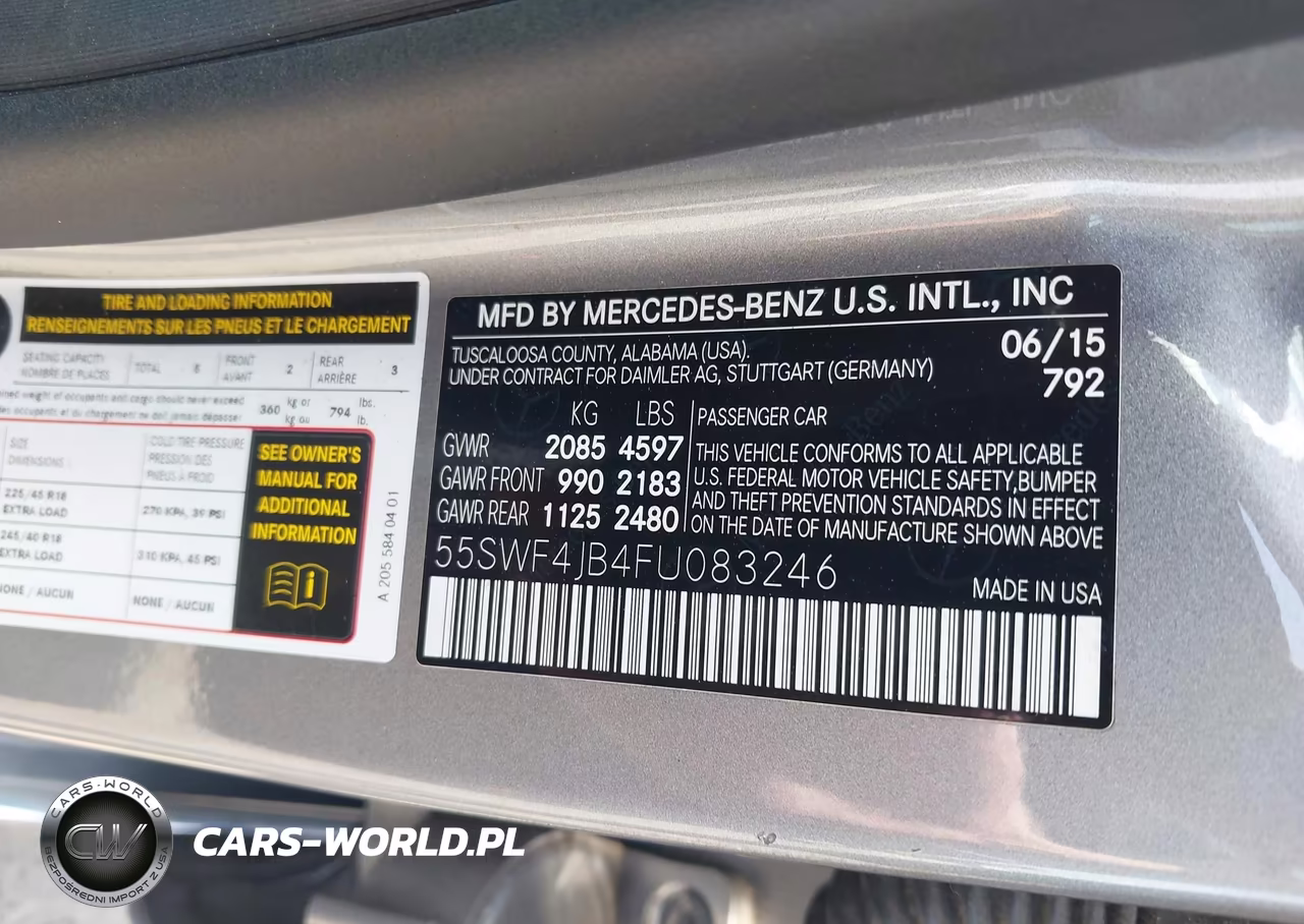 2015 Mercedes-Benz C 300 VIN:55SWF4JB4FU083246 - 9